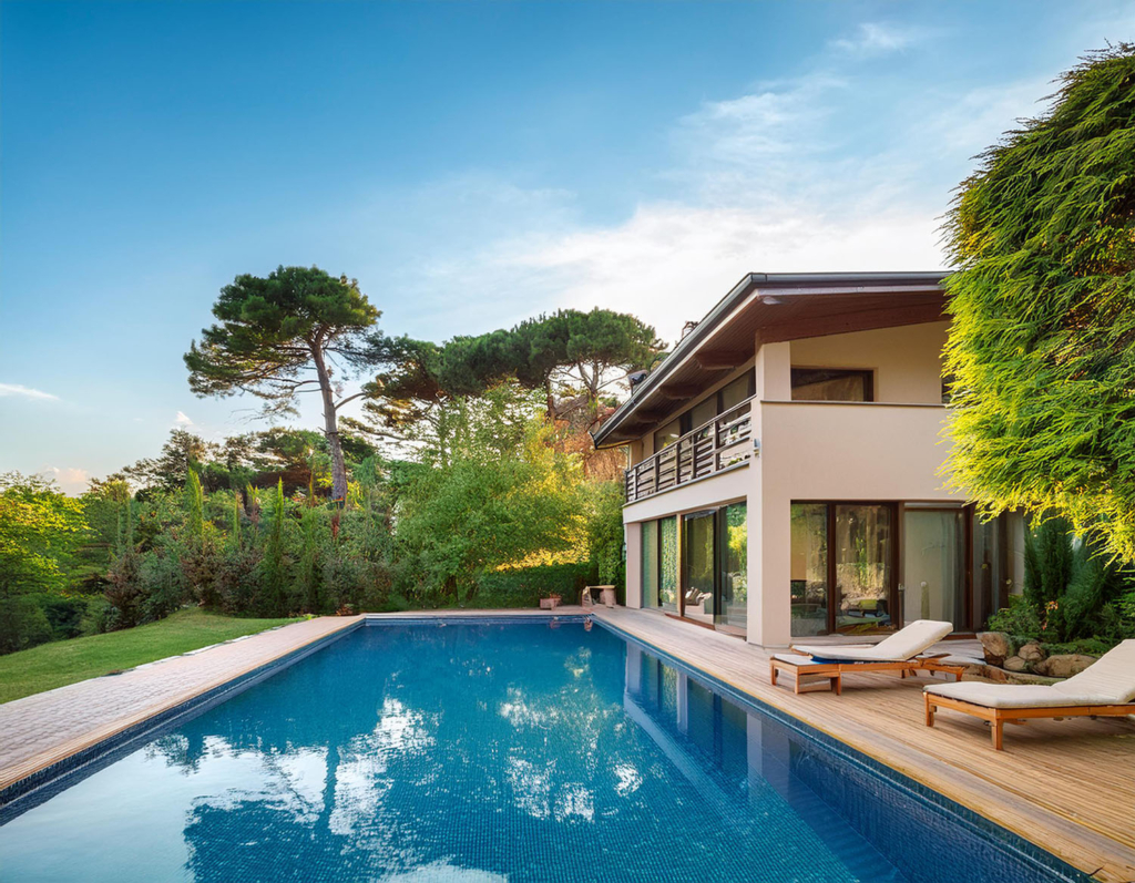 luxury house with garden